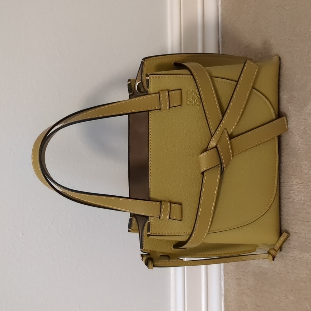 Loewe Mini Gate Leather Tote - Ochre